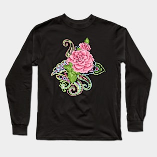 Beautiful Paisley  Rose Long Sleeve T-Shirt